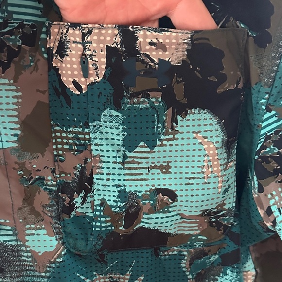 Under Armour Men's Large Dockside Teal Short Sleeve Button UPF 30 Shirt - Picture 3 of 6